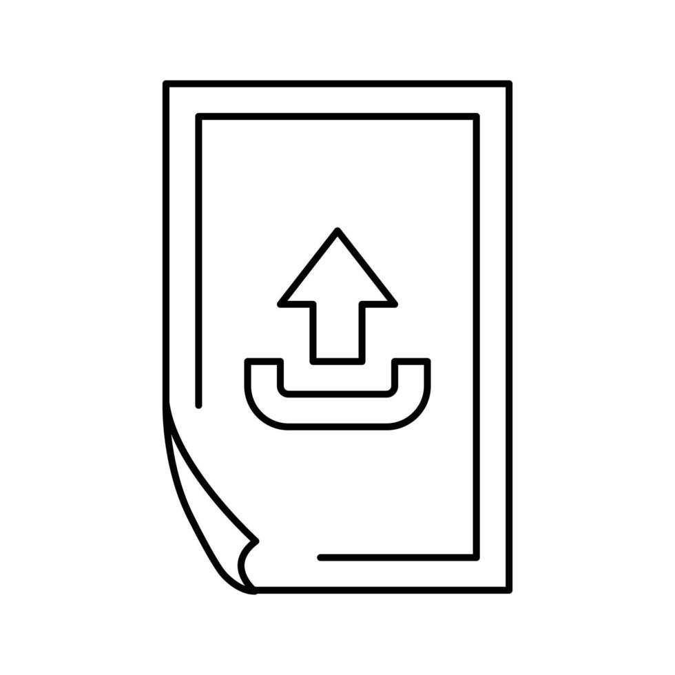 uploaden papier document lijn icoon vector illustratie