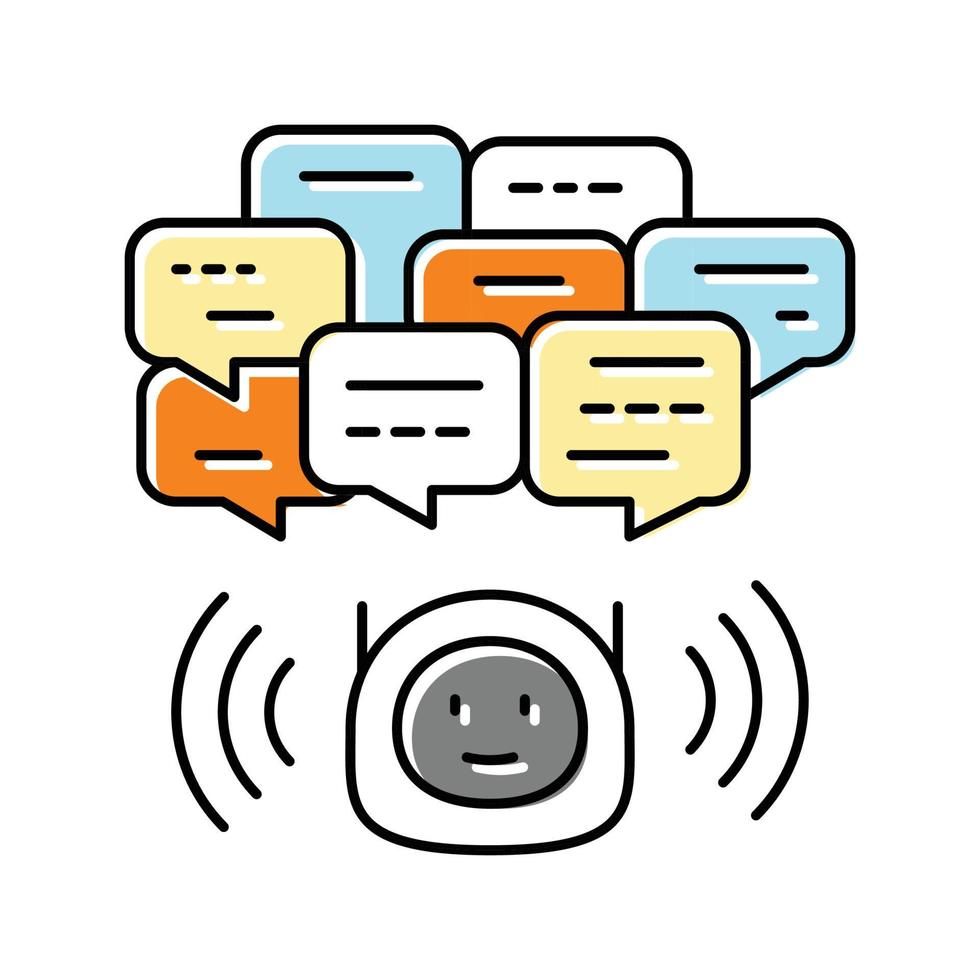 gesprek babbelen bot kleur icoon vector illustratie