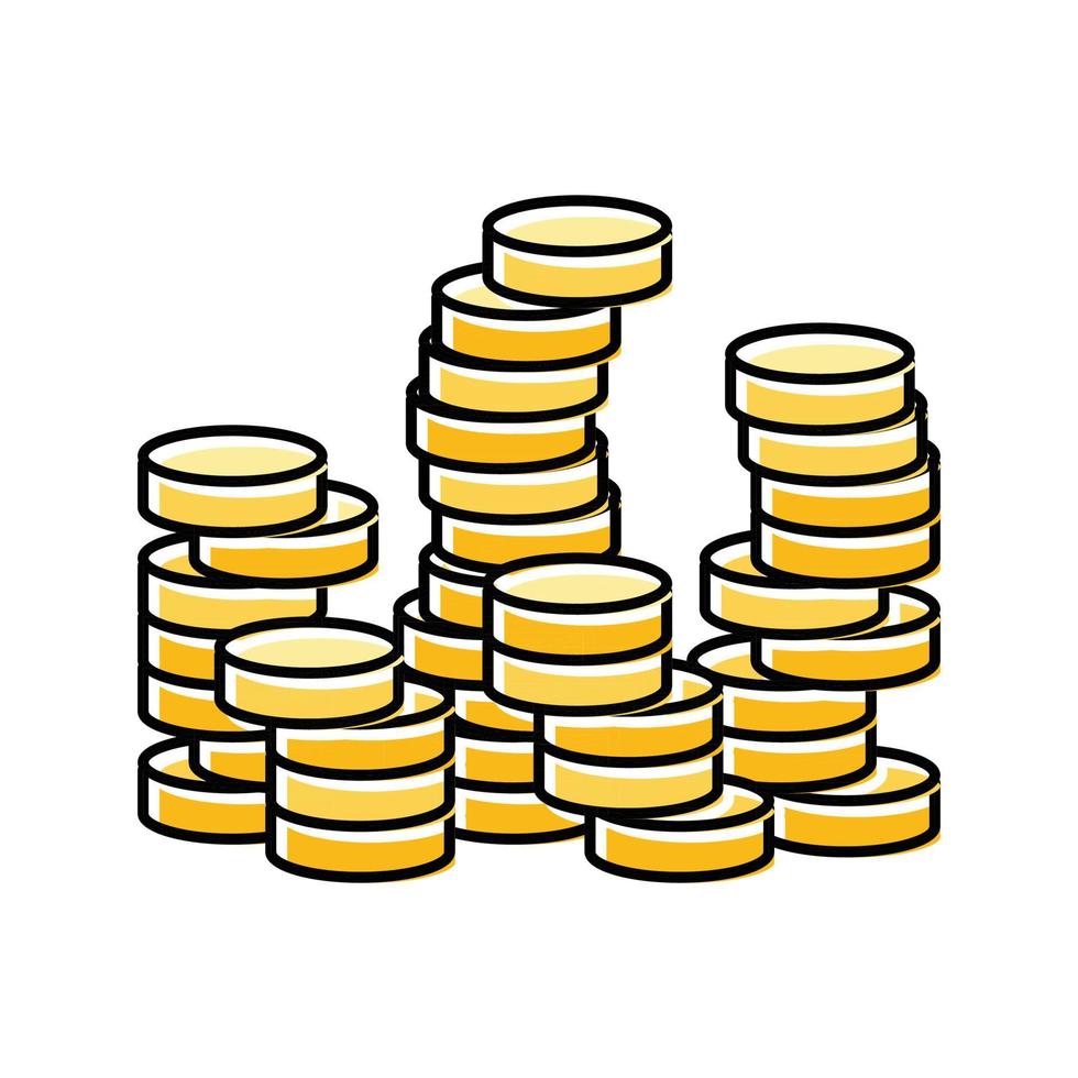 stack financiën valuta kleur icoon vector illustratie
