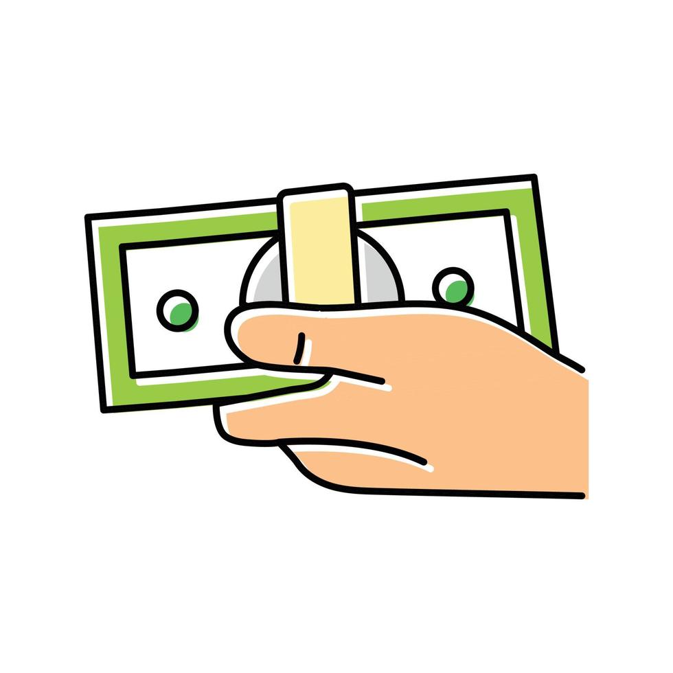 investering geld hand- kleur icoon vector illustratie