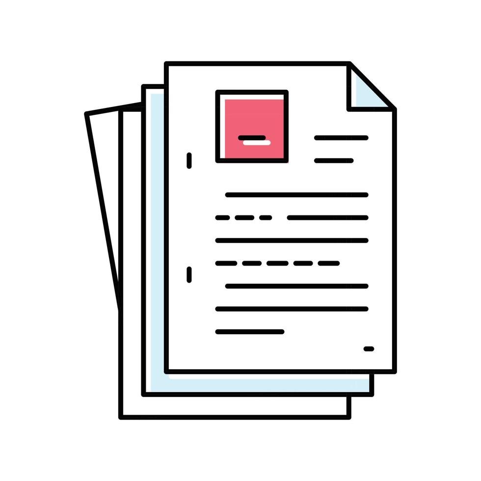 vel document papier kleur icoon vector illustratie