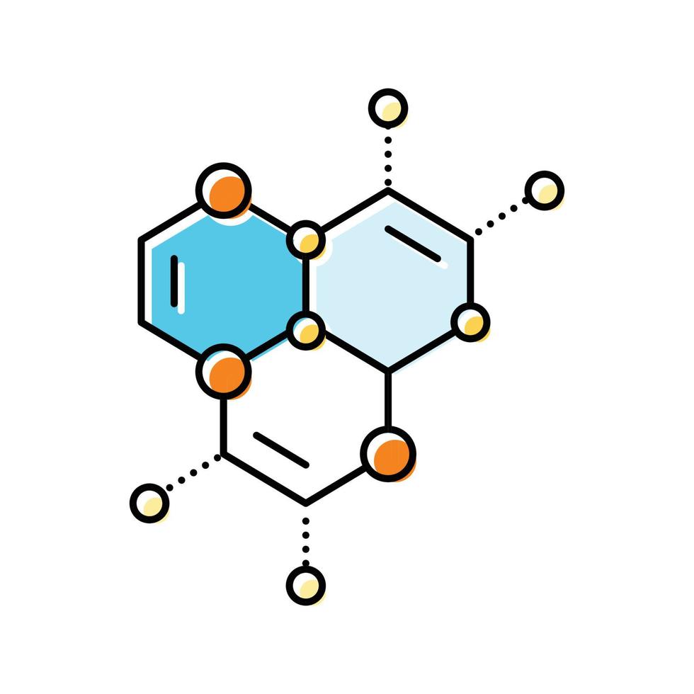 wetenschappelijk moleculair structuur kleur icoon vector illustratie