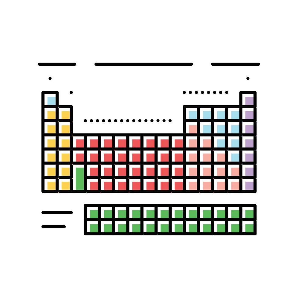 periodiek tafel kleur icoon vector illustratie