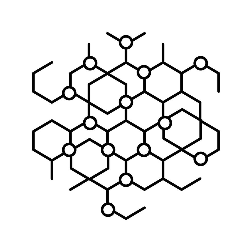 technologie moleculair structuur lijn icoon vector illustratie
