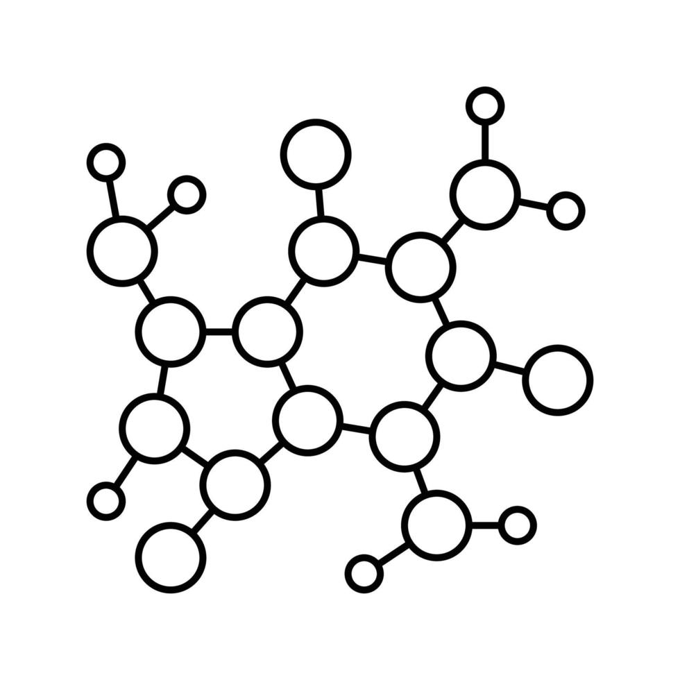 wetenschap moleculair structuur lijn icoon vector illustratie