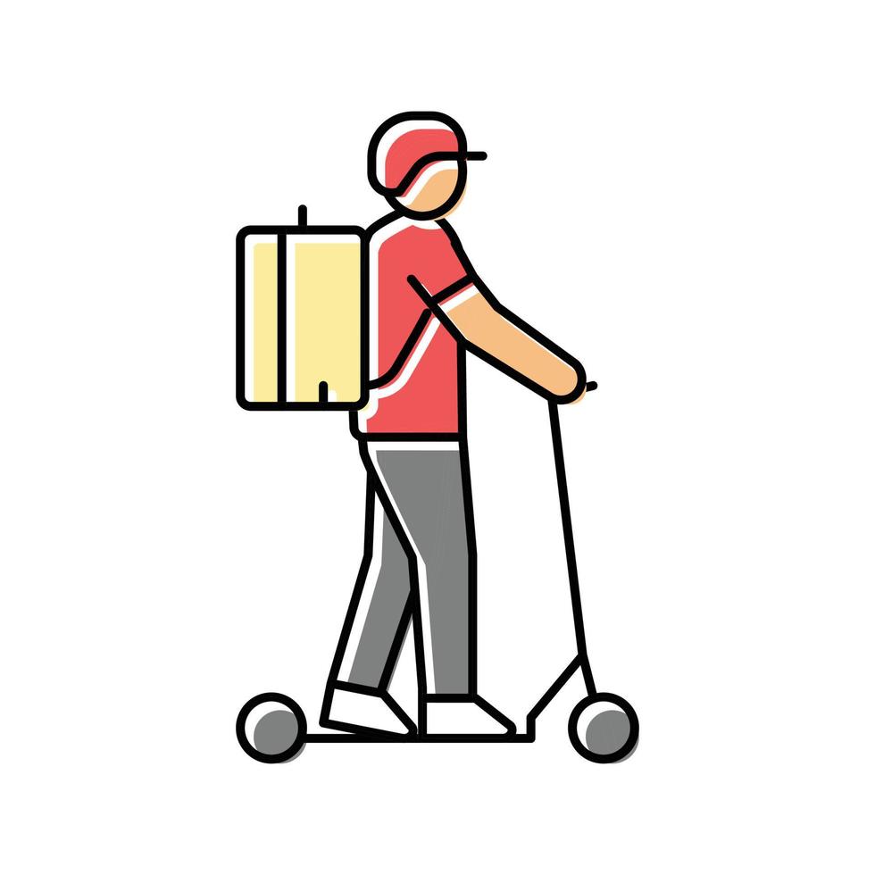 scooter koerier kleur icoon vector illustratie