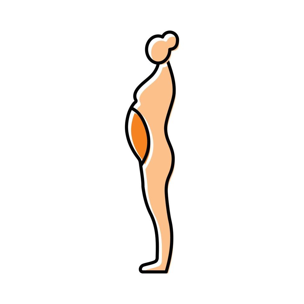 gezwollen maag lichaam type kleur icoon vector illustratie