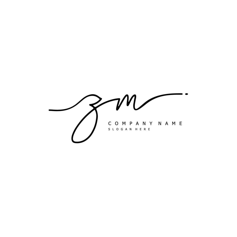 eerste zm handschrift van handtekening logo vector