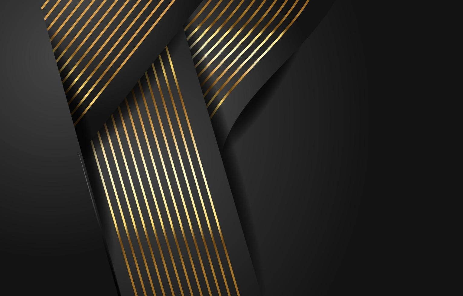 elegante gouden strepen met zwarte achtergrond vector