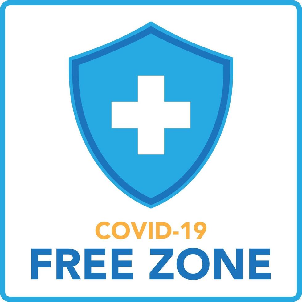 Covid vrije zone teken symbool vector