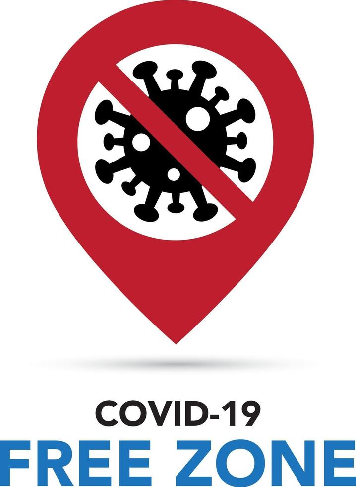 Covid vrije zone teken symbool vector