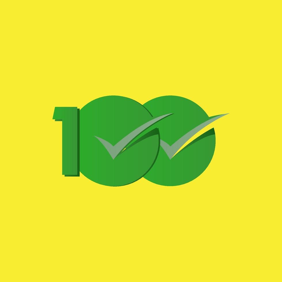 100 jaar verjaardag viering groen nummer vector sjabloon ontwerp illustratie