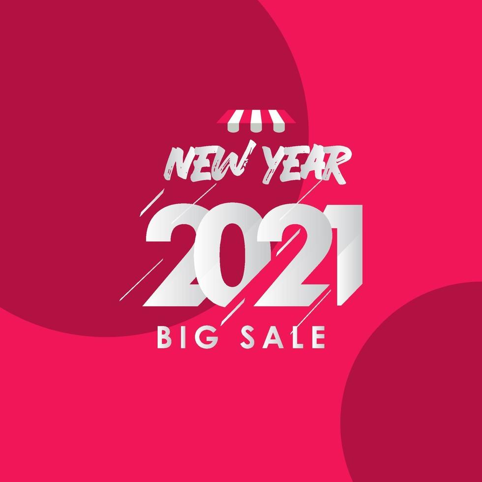 Nieuwjaar 2021 grote verkoop label vector sjabloon ontwerp illustratie