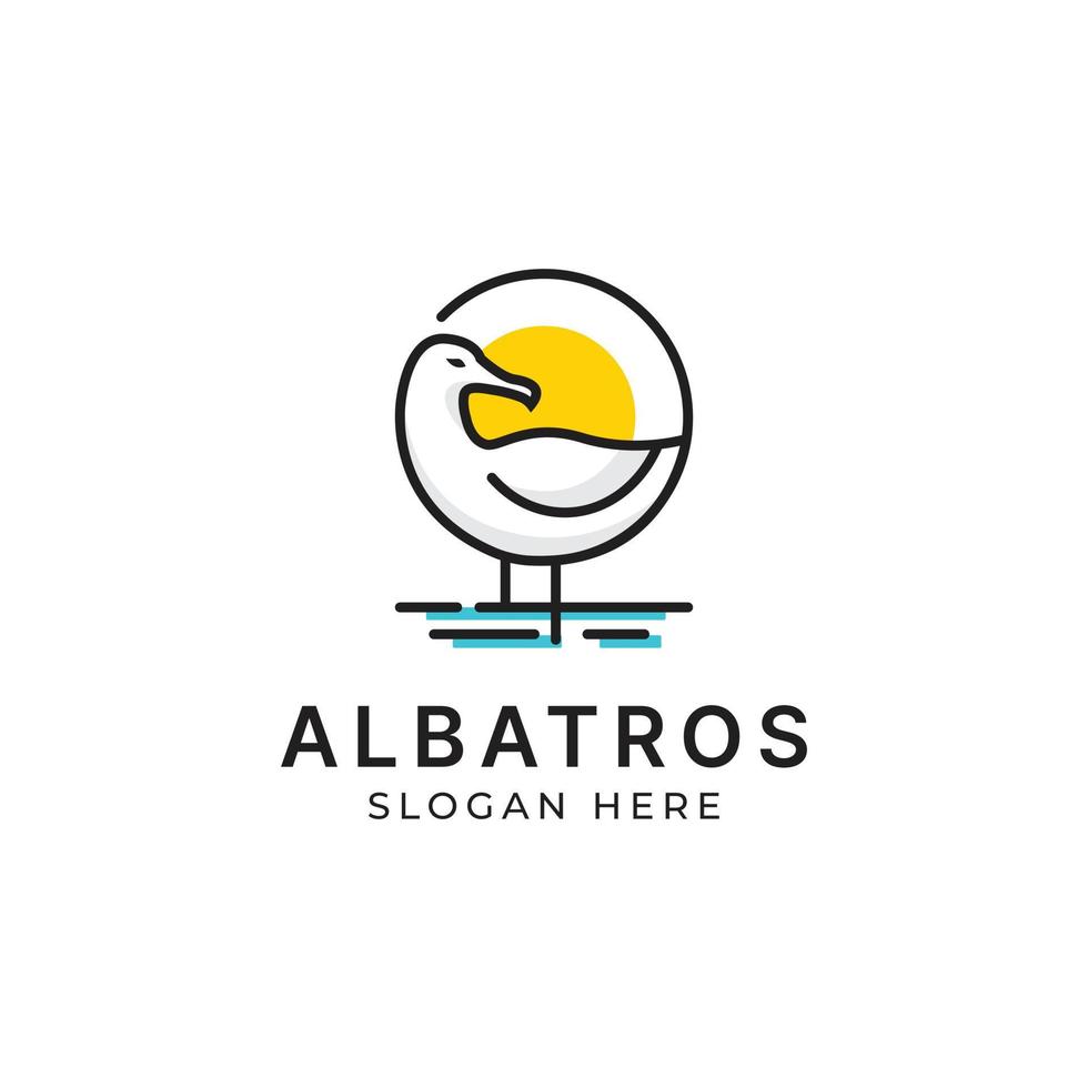 de albatros logo Kenmerken een combinatie van cirkels, geven het een minimalistische en modern kijken vector