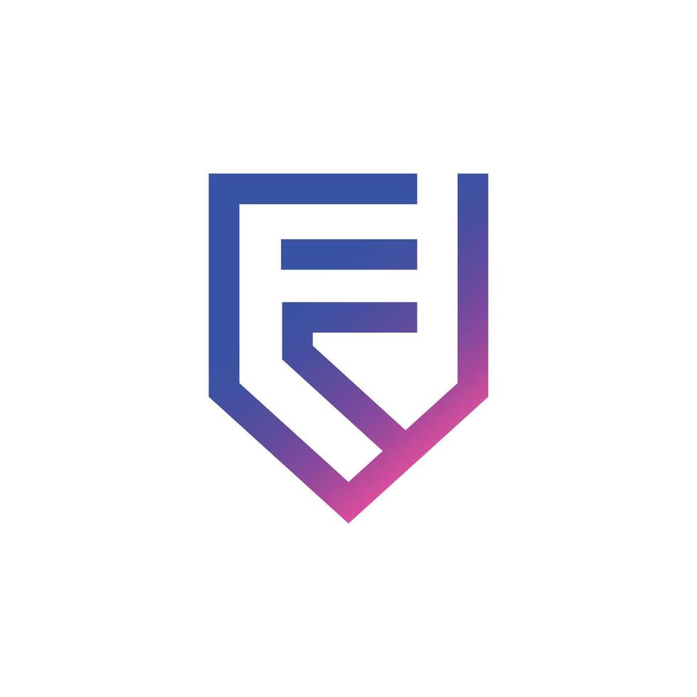 brief f logo met Pentagon schild ideaal voor financieel, boekhouding, marketing, en technologie ondernemingen vector