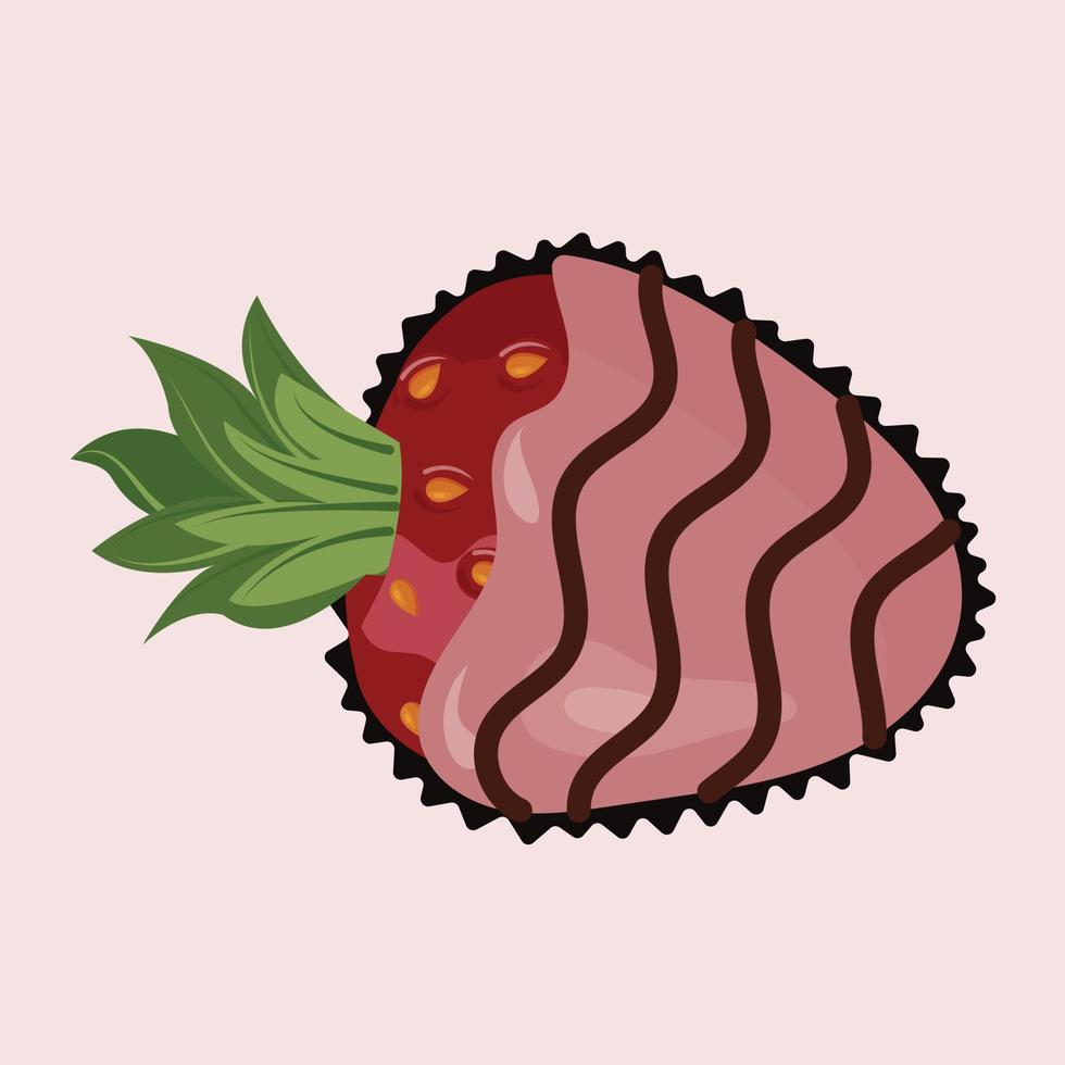 rijp aardbeien in chocola glazuur. fondue nagerecht. naadloos patroon. vector illustratie.