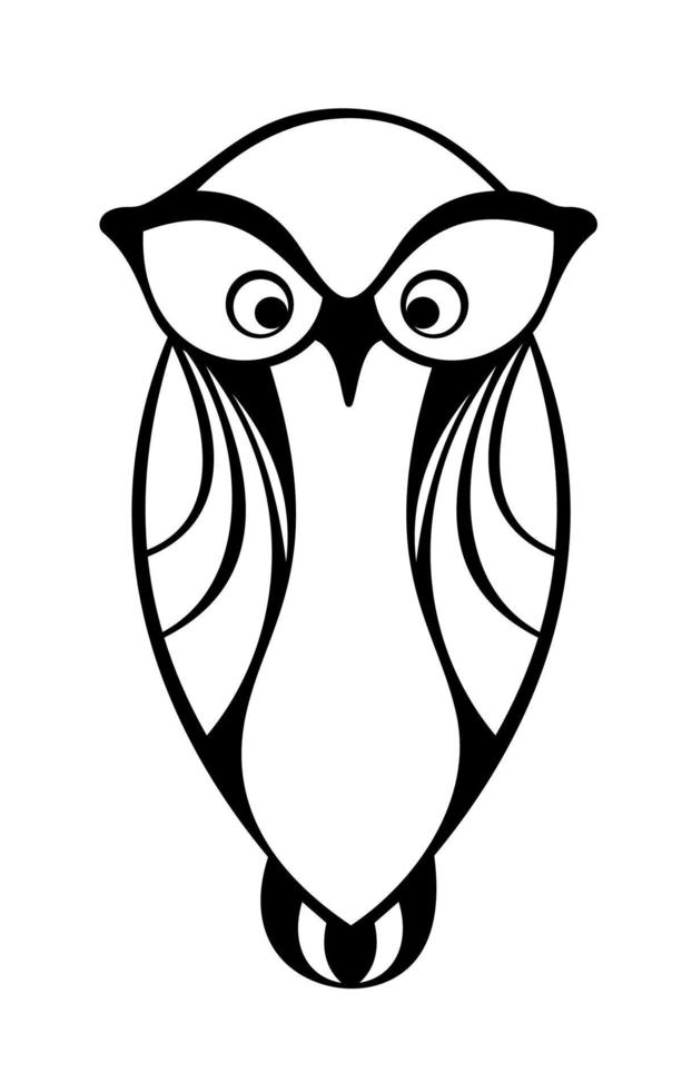 zwart en wit uil logo vector illustratie