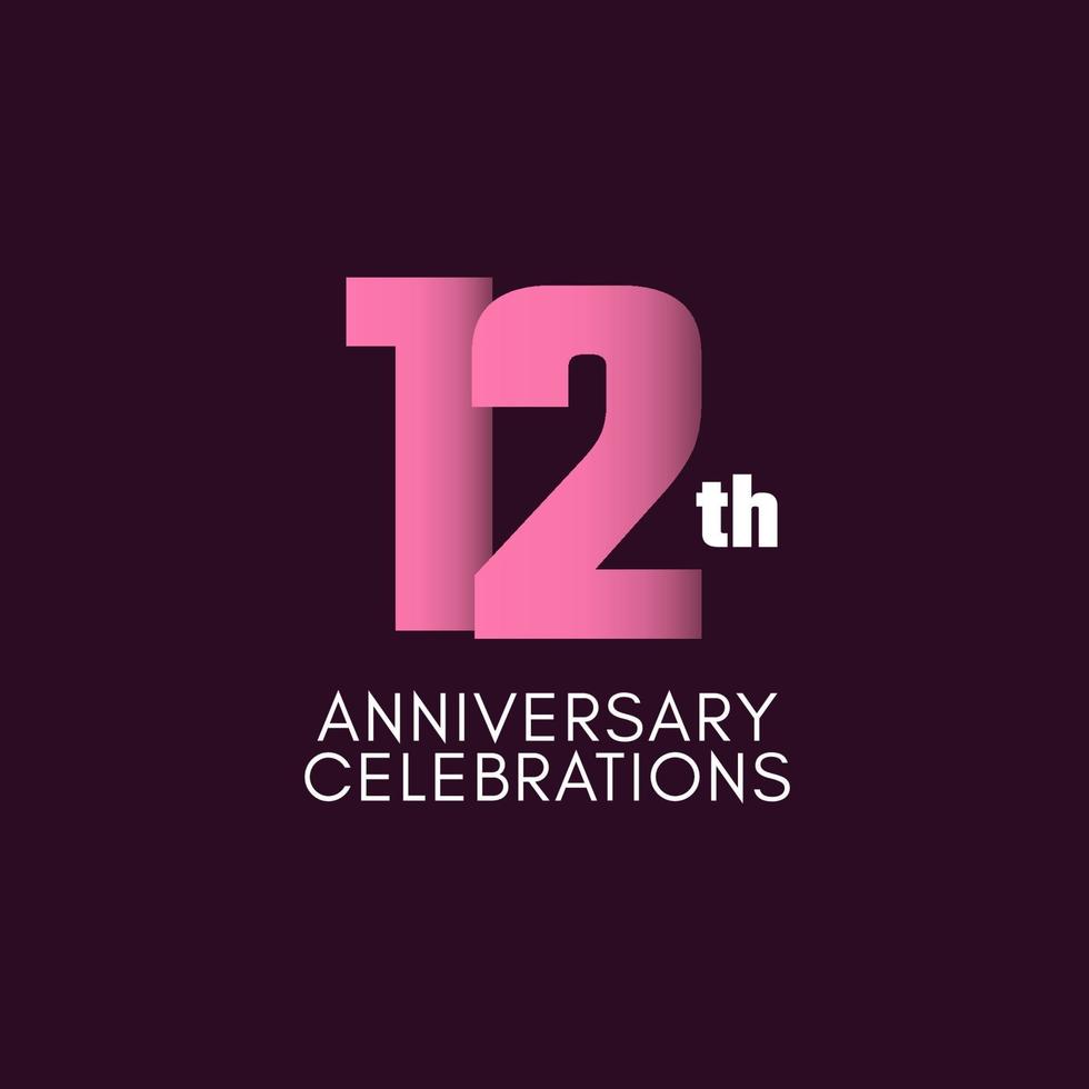 12e verjaardag viering vector sjabloon ontwerp illustratie