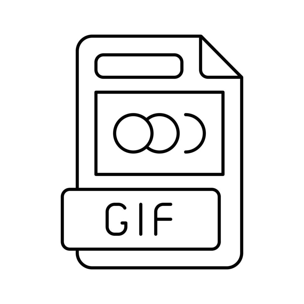 gif het dossier formaat document lijn icoon vector illustratie