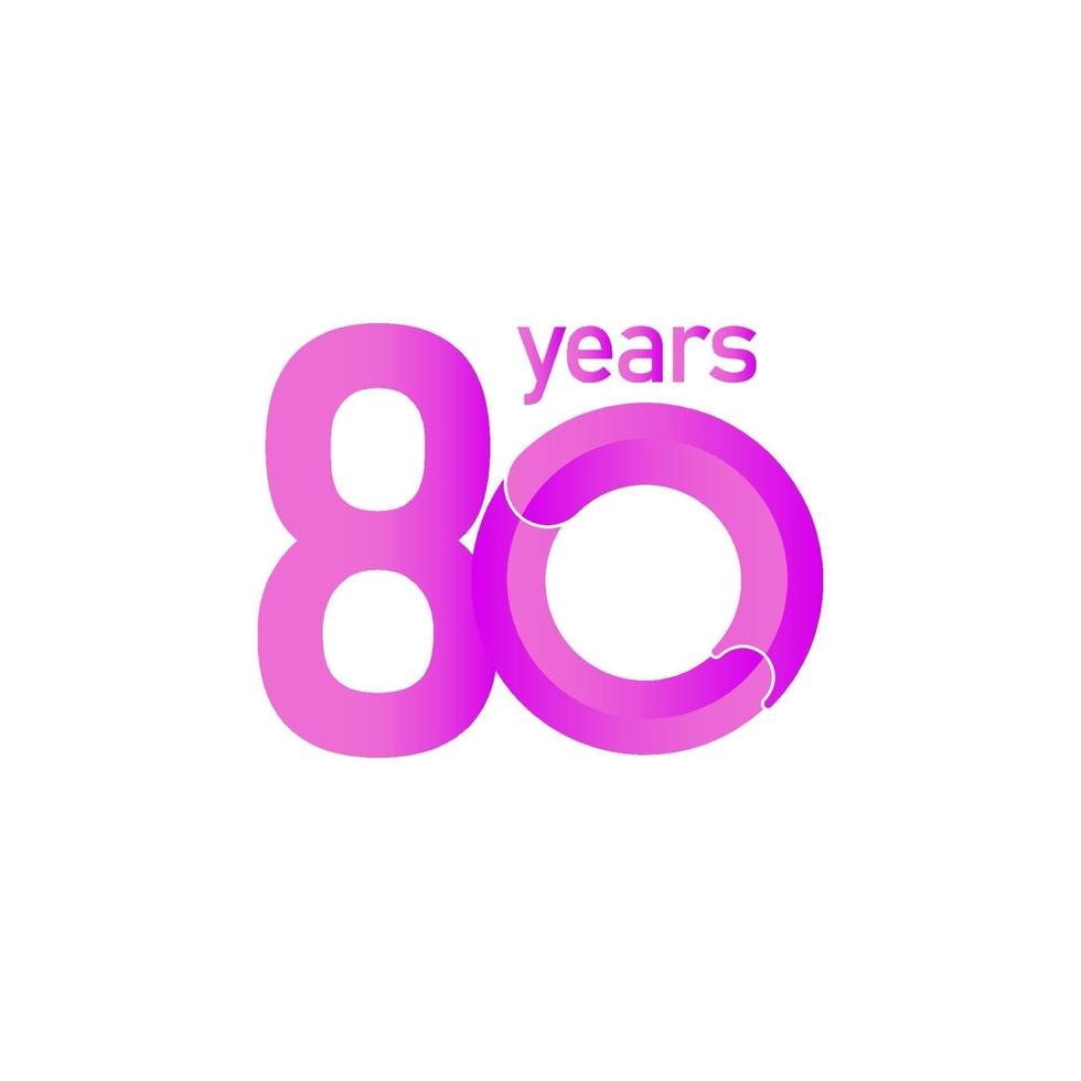 80 jaar verjaardag viering vector sjabloon ontwerp illustratie