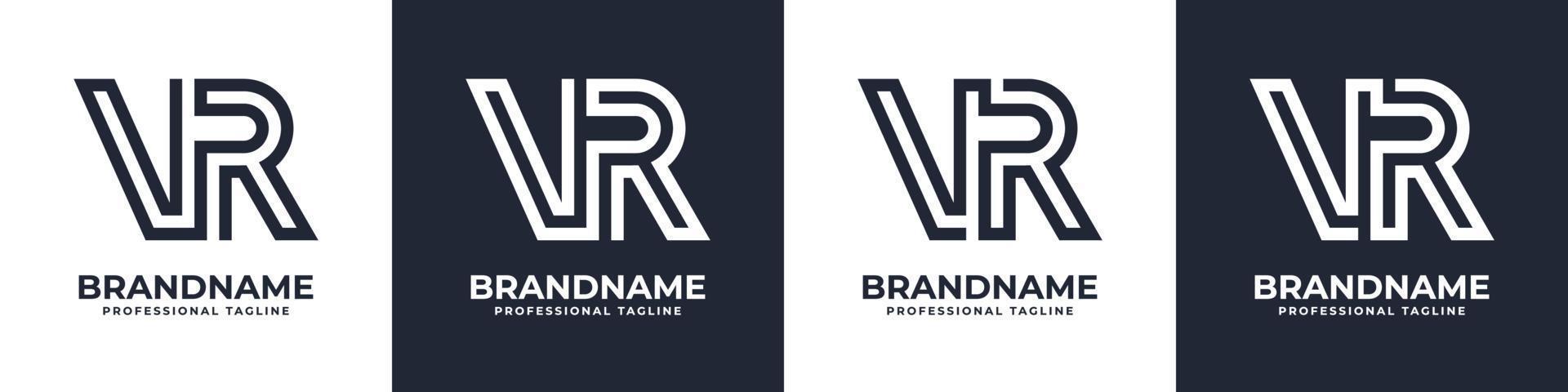 gemakkelijk vr monogram logo, geschikt voor ieder bedrijf met vr of rv voorletter. vector