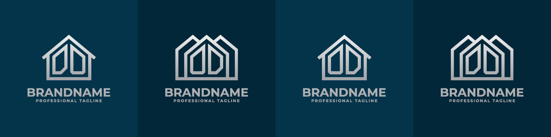 brief Doen en od huis logo set. geschikt voor ieder bedrijf verwant naar huis, echt landgoed, bouw, interieur met Doen of od initialen. vector