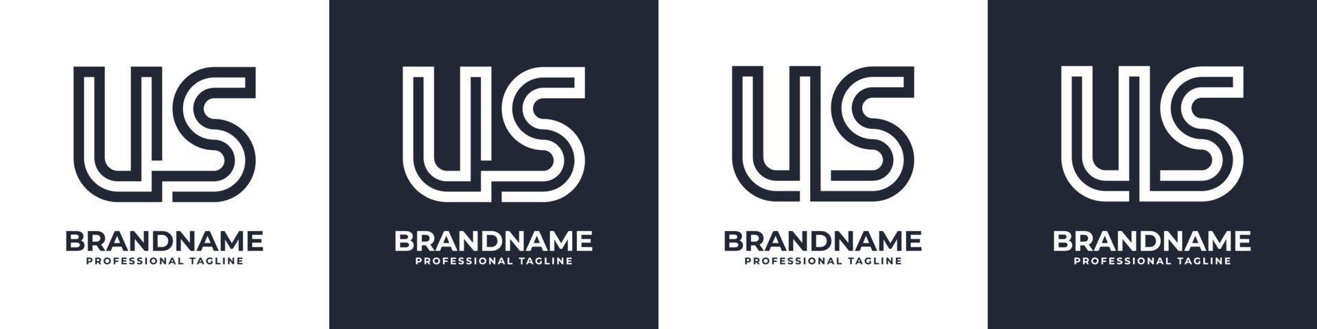 gemakkelijk ons monogram logo, geschikt voor ieder bedrijf met ons of zo voorletter. vector