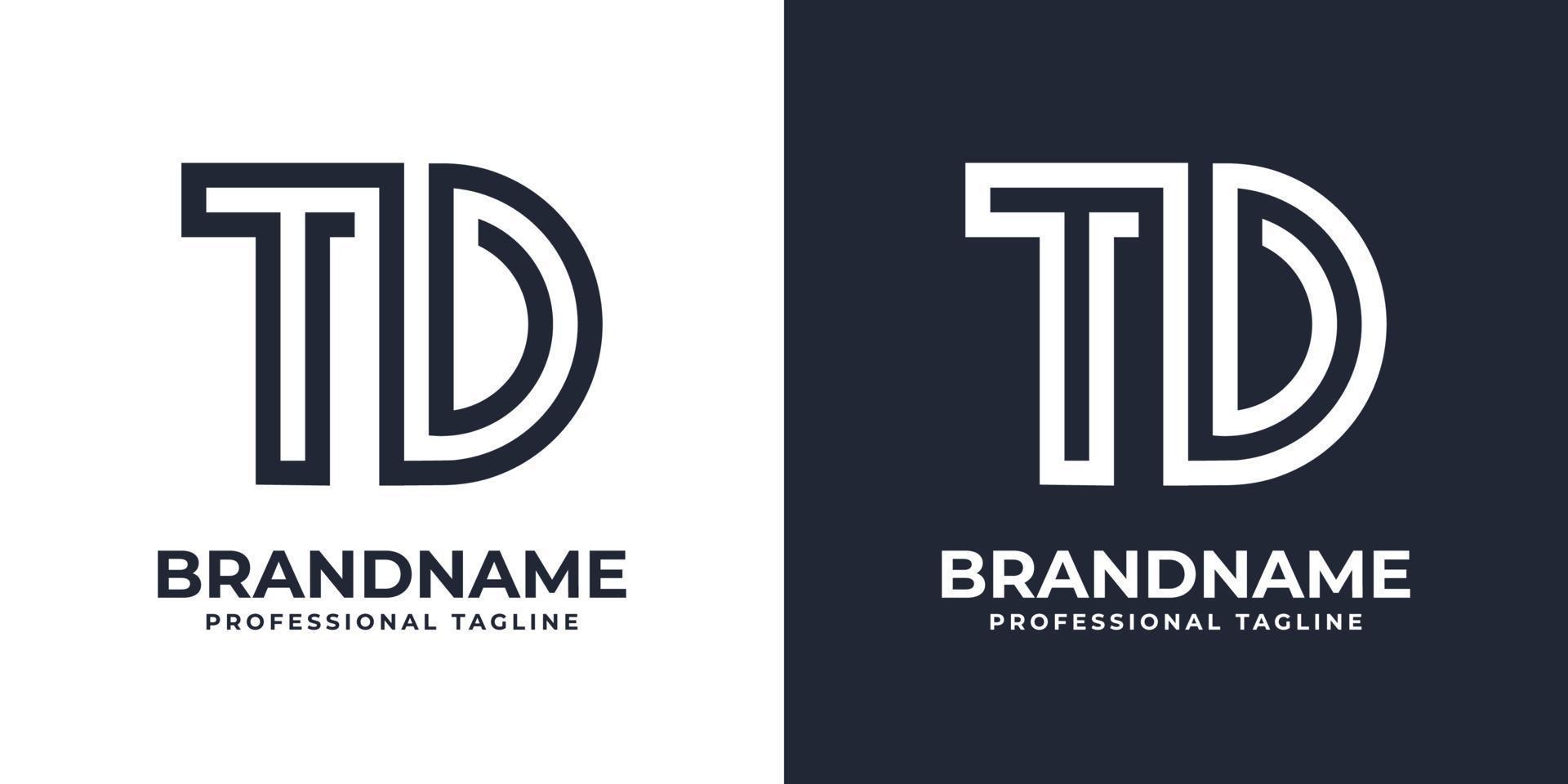 gemakkelijk td monogram logo, geschikt voor ieder bedrijf met td of dt voorletter. vector