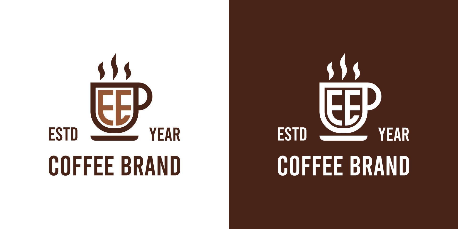 brief ee koffie logo, geschikt voor ieder bedrijf verwant naar koffie, thee, of andere met ee initialen. vector