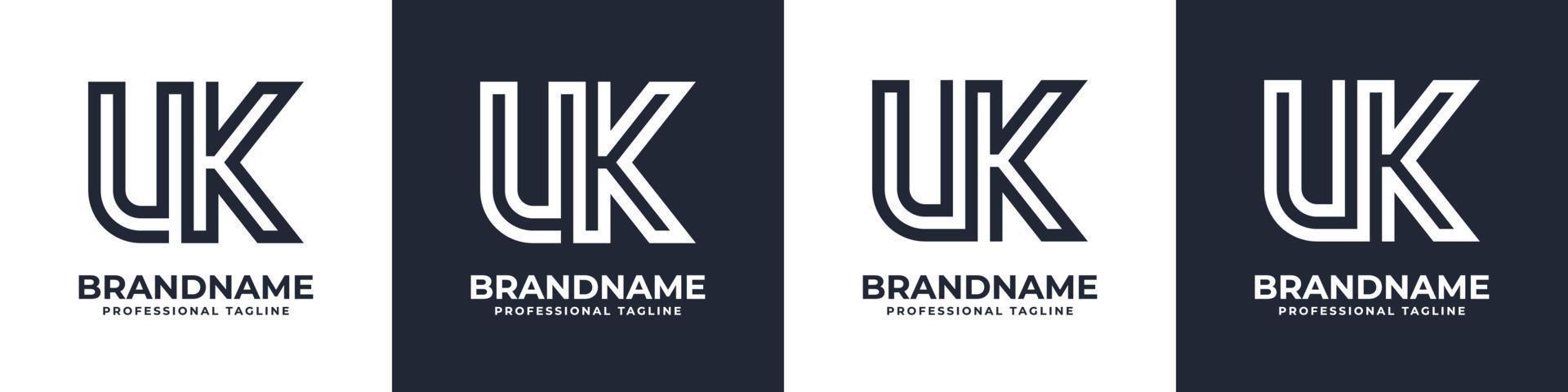 gemakkelijk uk monogram logo, geschikt voor ieder bedrijf met uk of ku voorletter. vector