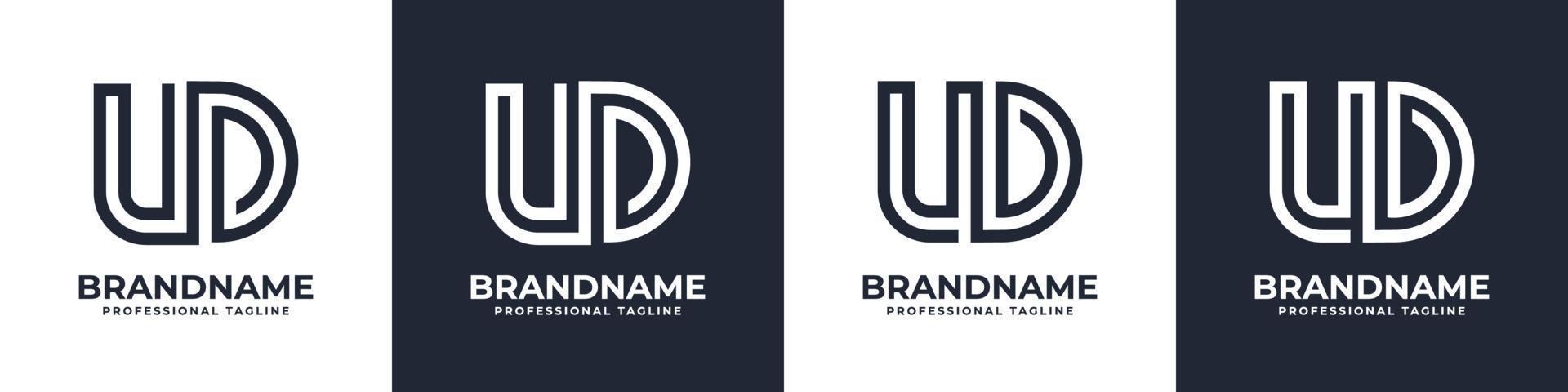 gemakkelijk ud monogram logo, geschikt voor ieder bedrijf met ud of du voorletter. vector