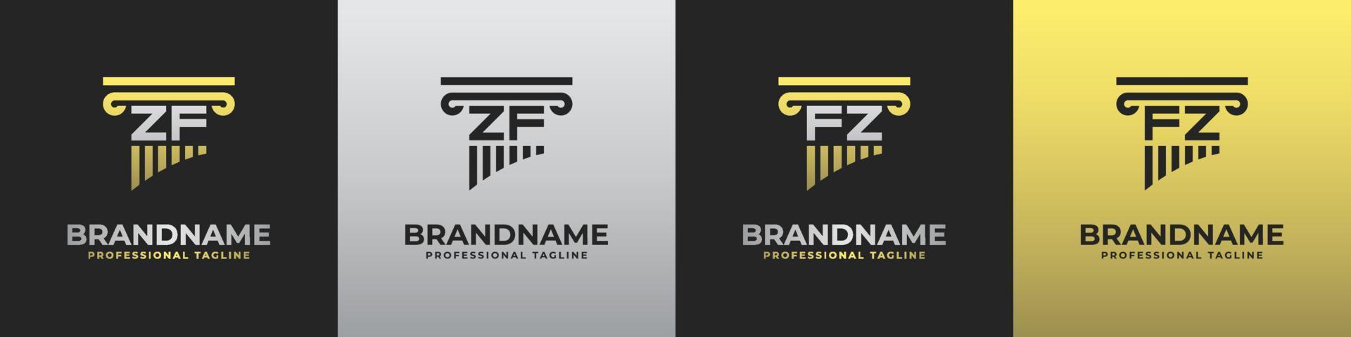 brief fz of zf advocaat logo, geschikt voor ieder bedrijf verwant naar advocaat met fz of zf initialen. vector