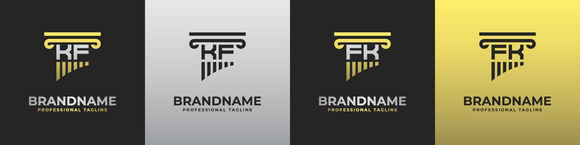 brief fk of kf advocaat logo, geschikt voor ieder bedrijf verwant naar advocaat met fk of kf initialen. vector