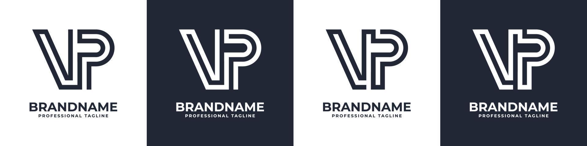 gemakkelijk vp monogram logo, geschikt voor ieder bedrijf met vp of pv voorletter. vector