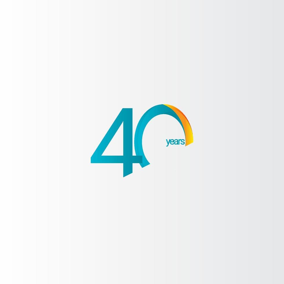 40 jaar verjaardag viering kleurovergang vector sjabloon ontwerp illustratie