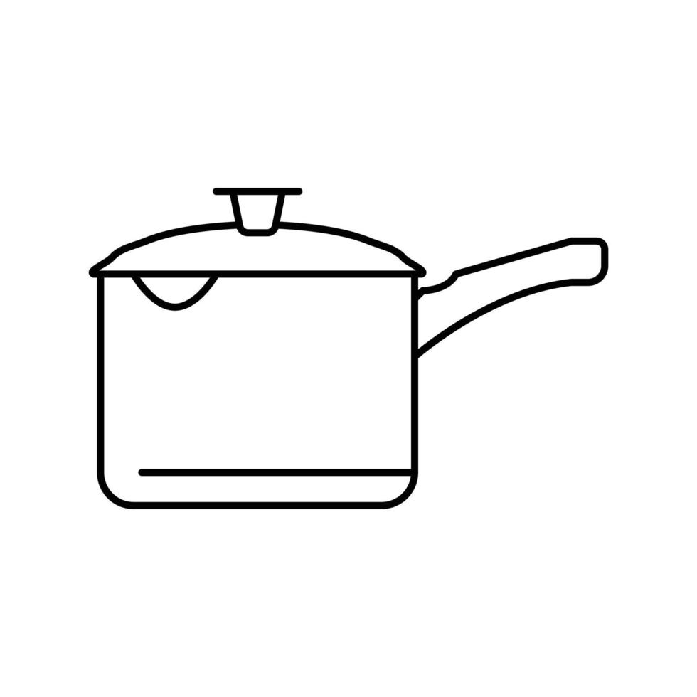 omgaan met pot Koken lijn icoon vector illustratie