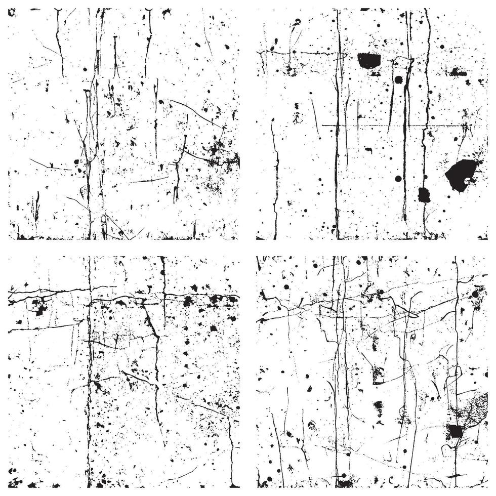 reeks van zwart en wit verontrust vector texturen. grunge achtergronden en overlappen. eps 10