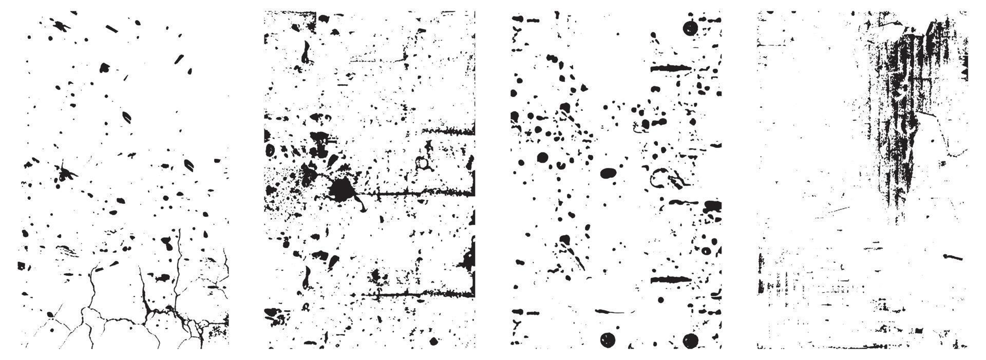 reeks van zwart en wit verontrust texturen. vector eps 10.