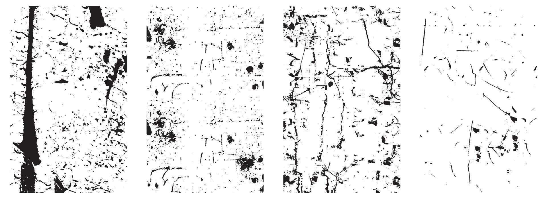 reeks van grunge nood vector texturen. zwart en wit achtergronden met spatten, krassen en bekladden Effecten. eps 10.