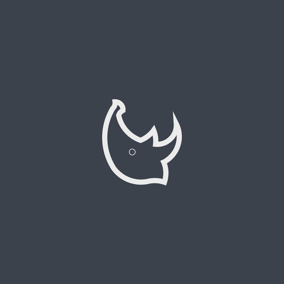 neushoorn lijn kunst. gemakkelijk minimalistische logo ontwerp inspiratie. vector illustratie.