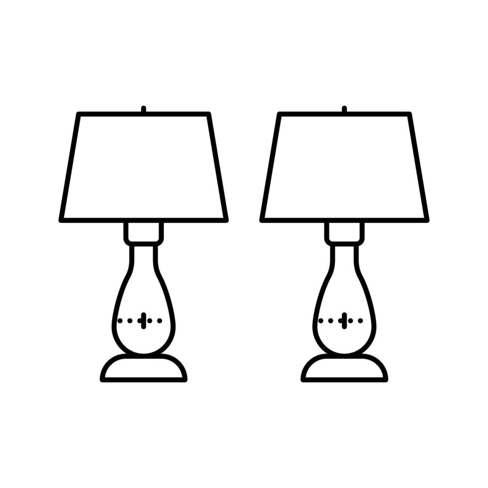 slaapkamer tafel lamp lijn icoon vector illustratie
