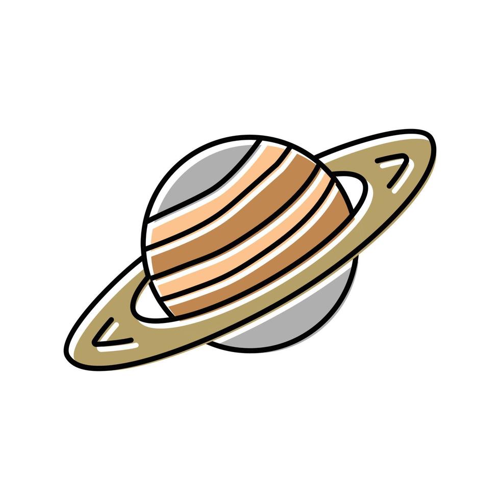 Saturnus planeet kleur icoon vector illustratie