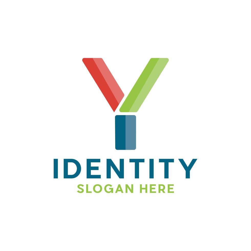 brief y kleurrijk modern creatief logo ontwerp vector