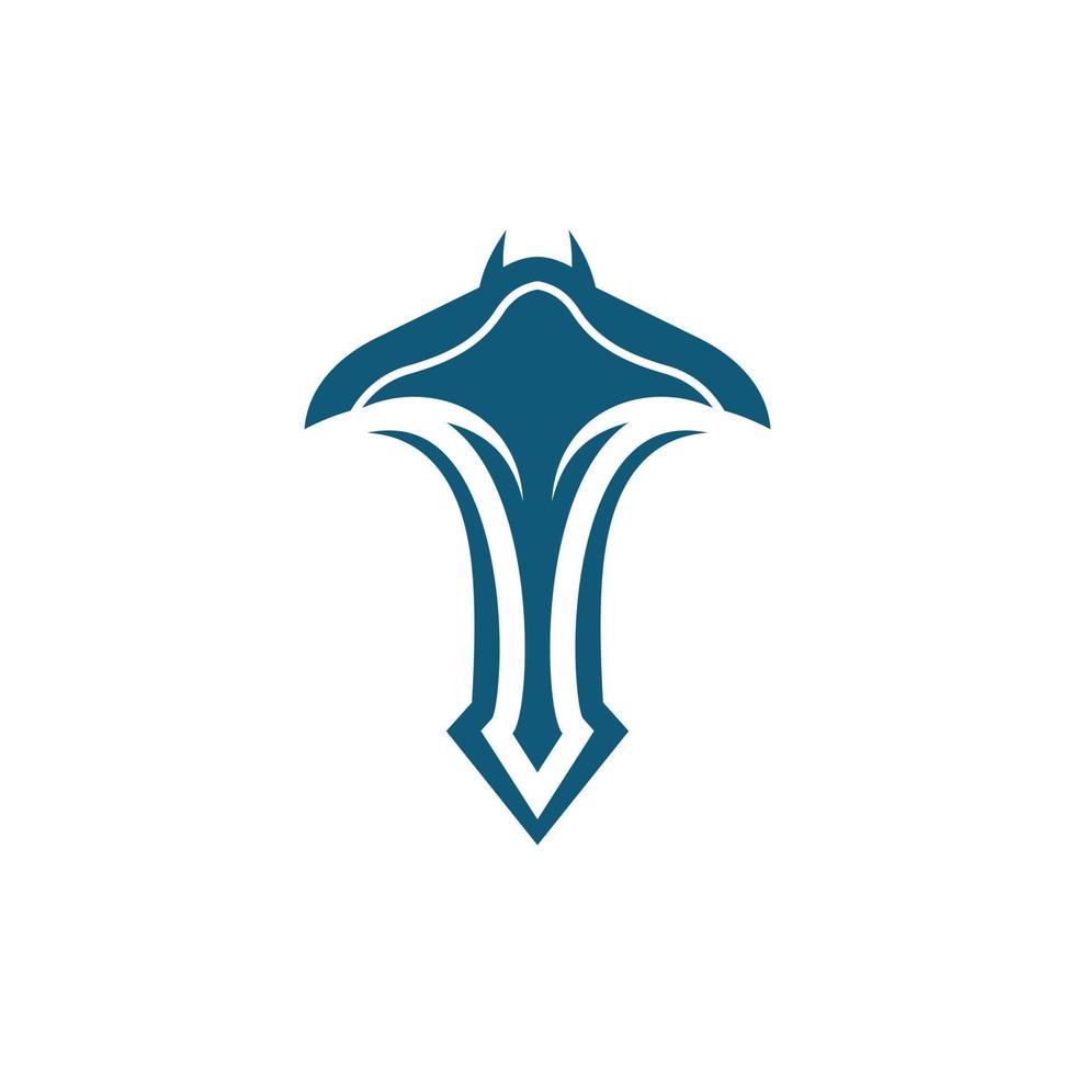 gemakkelijk pijlstaartrog vis modern creatief logo ontwerp vector