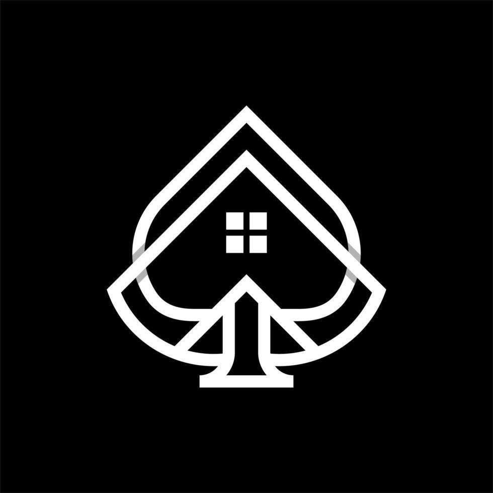 spade huis lijn modern creatief logo ontwerp vector
