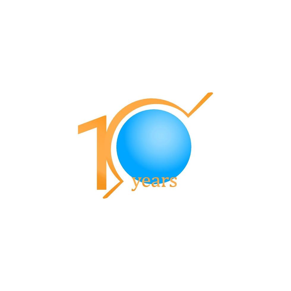 10 jaar verjaardag viering cirkel oranje sjabloon ontwerp vectorillustratie vector