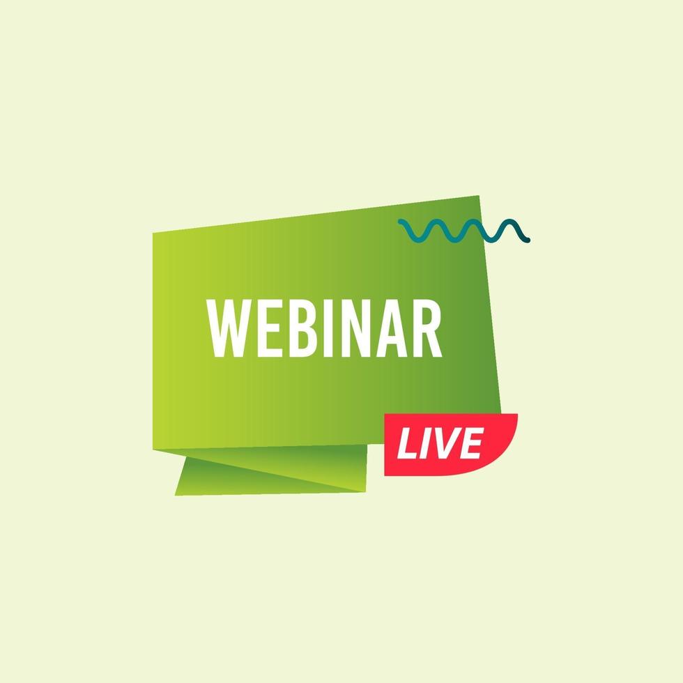 webinar live label vector sjabloonontwerp illustratie