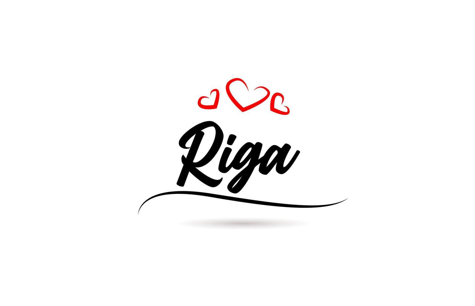 Riga Europese stad typografie tekst woord met liefde. hand- belettering stijl. modern schoonschrift tekst vector