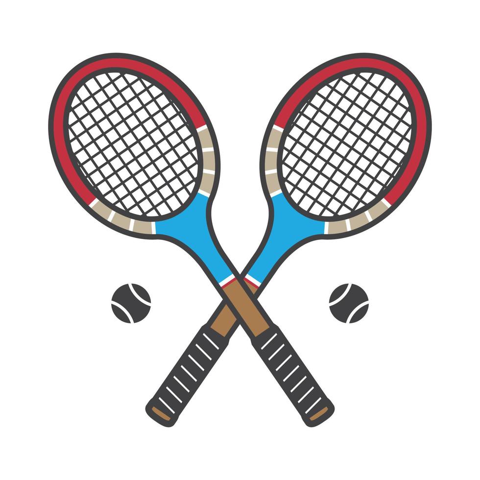 tennis racket vector icoon badminton logo tekenfilm illustratie wijnoogst sport- kleurrijk