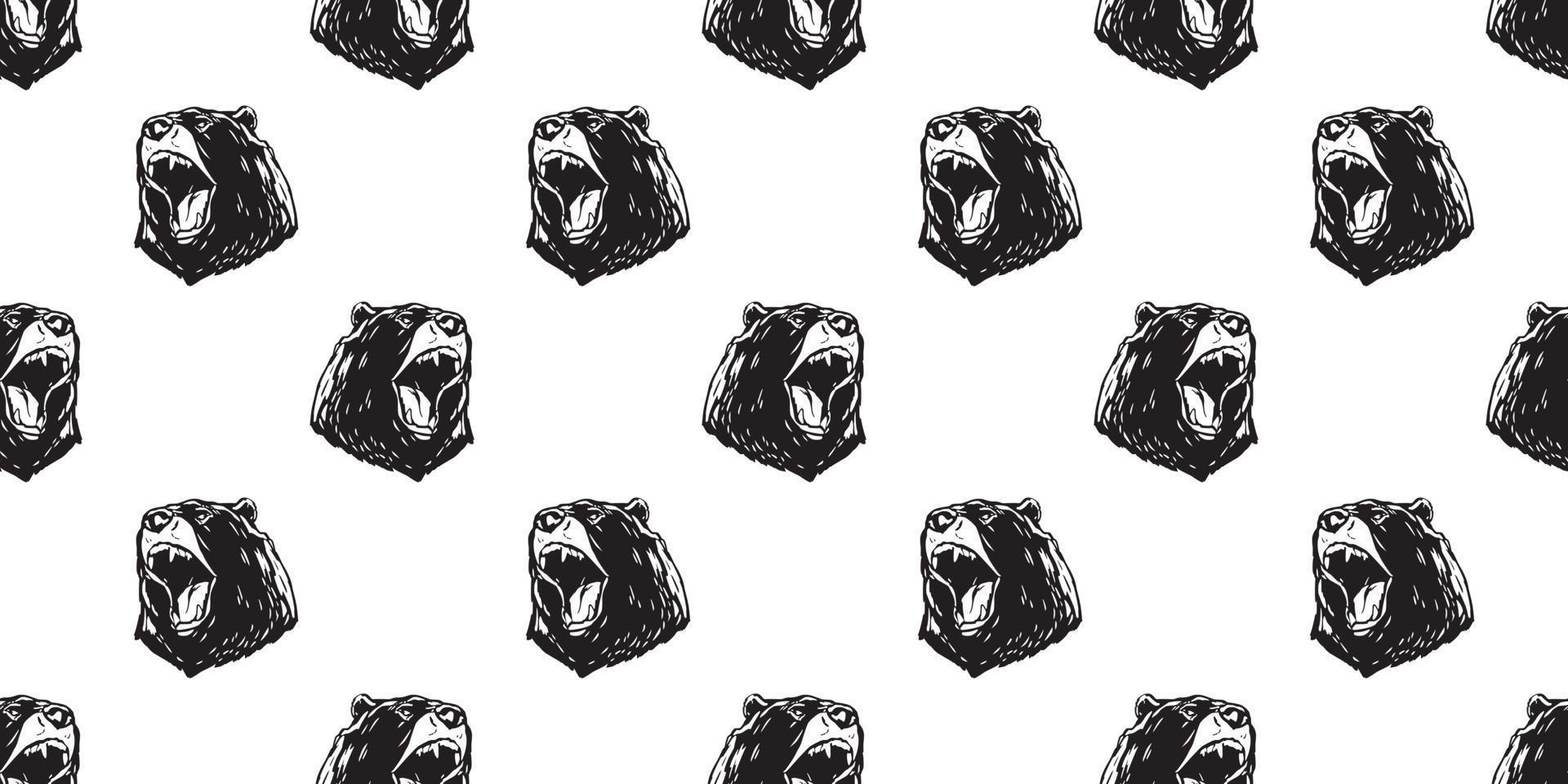 beer naadloos polair beer vector patroon boos schreeuw behang achtergrond geïsoleerd